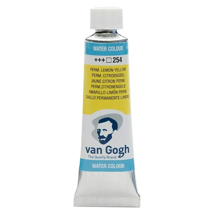 Talens Van Gogh Acuarela - Amarillo limón permanente, 10 ml, Tubo - Un tubo de pintura de acuarela Van Gogh en "Amarillo Limón Permanente", ideal para artistas y aficionados.