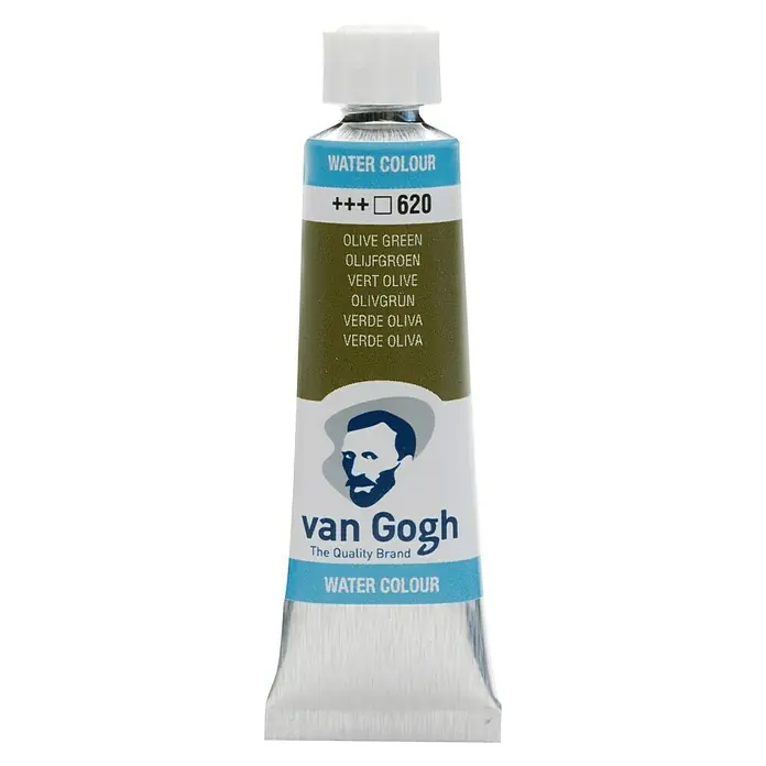 Talens Van Gogh Acuarela - Verde oliva, 10 ml, Tubo - Tubo de acuarela Van Gogh en verde oliva (número de color 620) para artistas y aficionados.