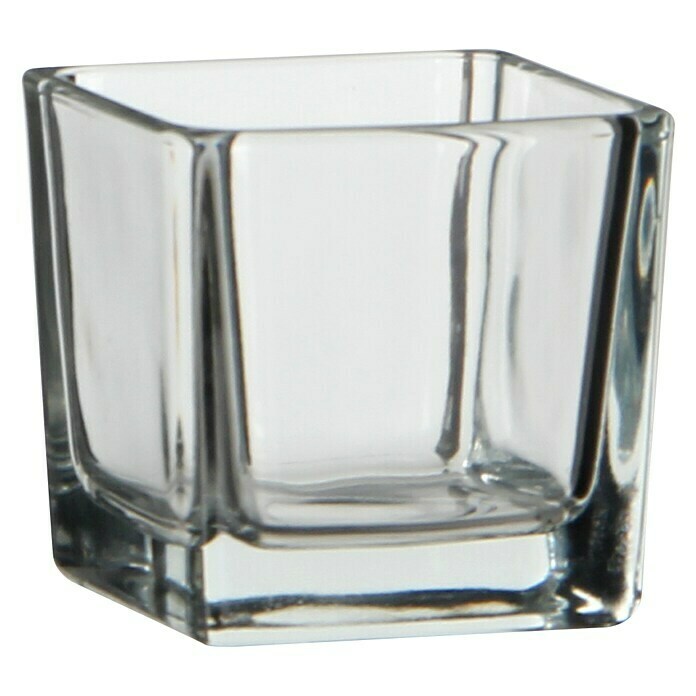 Jarrón de vidrio Lotty (L x An x Al: 6 x 6 x 6 cm, Transparente)