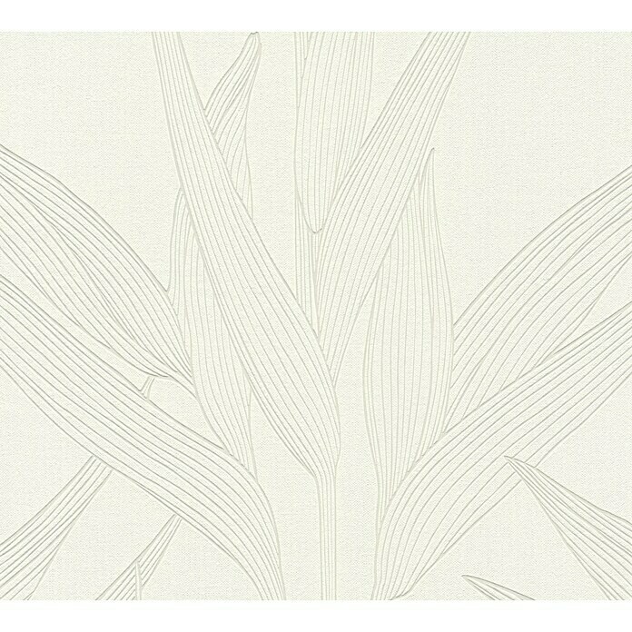 AS Creation Hygge Vliestapete (Weiß/Grau, Floral, 10,05 x 0,53 m)
