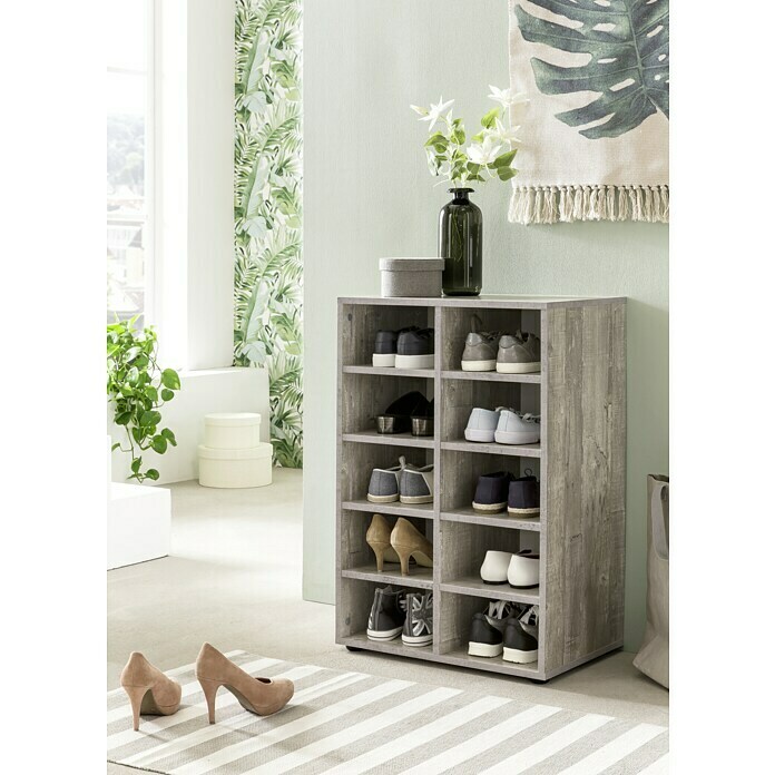 Wilmes SchuhregalL x B x H: 55,5 x 37 x 83,5 cm, Beton, Anzahl Fächer: 10 Stk. Mood Shot