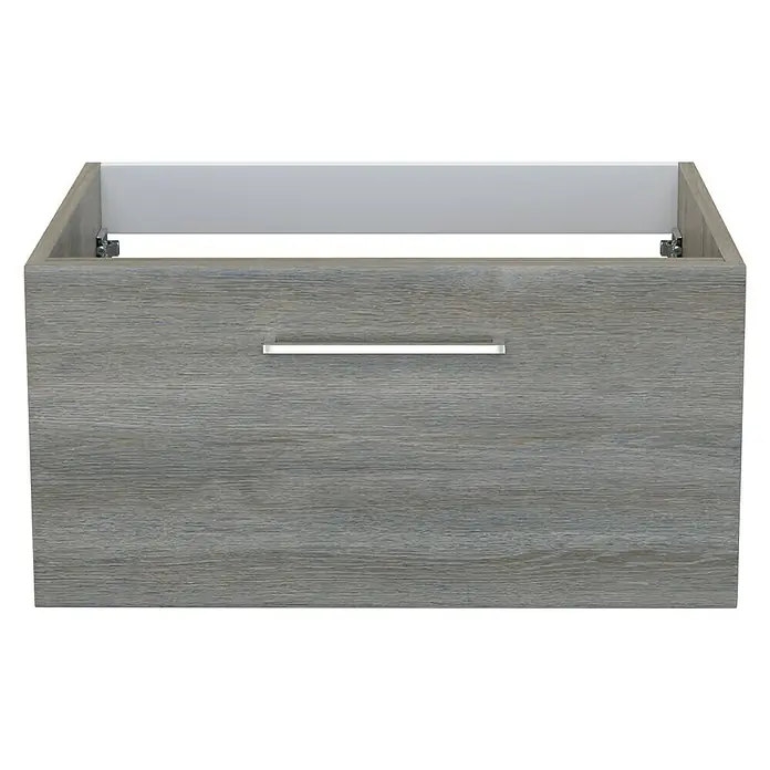 Camargue Espacio Waschtischunterschrank - 60 x 46 x 30 cm, Faro - Grauer Waschtischunterschrank mit Schublade und silberfarbenem Griff. Ideal für moderne Badezimmer, bietet Stauraum und stilvolles Design.