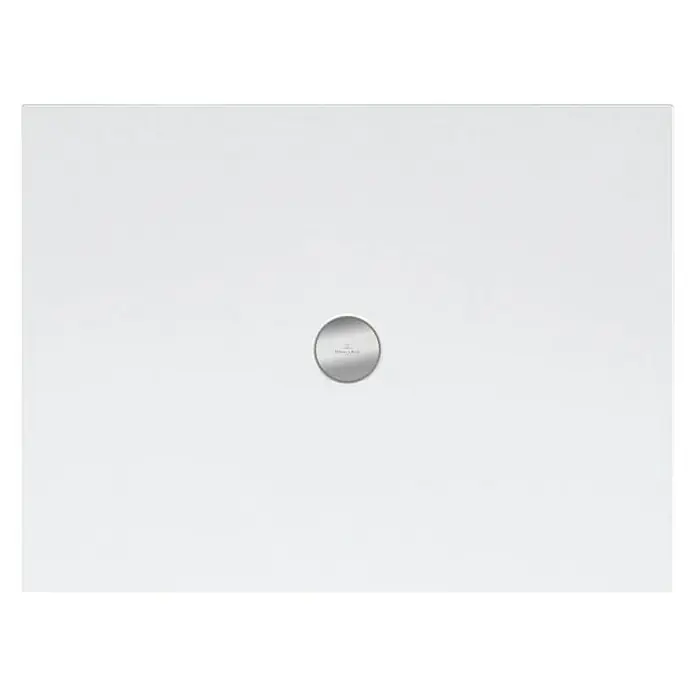 Villeroy & Boch Subway Duschwanne Infinity - L x B: 120 x 80 cm, Keramik, Weiß, 4-seitig - Weisse Duschwanne von Villeroy & Boch mit kreisförmigem Abfluss in der Mitte. Moderner Look für jedes Badezimmer.