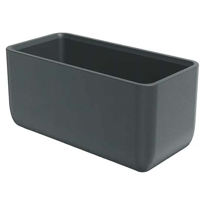 ETHICK Pflanzkasten Molta Case - Außenmaß (L x B x H): 80 x 38 x 37 cm, Kunststoff, Graphit, Integrierter Pflanztopf - Aufnahmebox für Waschbecken: Die graue Aufnahmebox bietet eine stilvolle Lösung für die Organisation von Waschbeckenutensilien im Badezimmer.