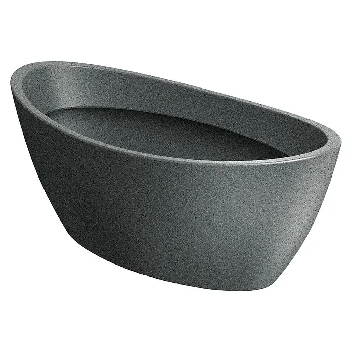 ETHICK Pflanzschale eckig - Außenmaß (L x B x H): 40 x 20 x 16 cm, Kunststoff, Granite - Freistehende Badewanne in Grau mit modernem Design, ideal für ein stilvolles Badezimmer. Die Wanne ist aus robustem Material gefertigt.
