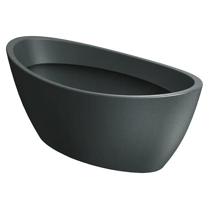 ETHICK Pflanzschale eckig - Außenmaß (L x B x H): 40 x 20 x 16 cm, Kunststoff, Graphit - Elegante, freistehende Badewanne in modernem Design. Die graue Farbgebung und die ovale Form verleihen jedem Badezimmer einen Hauch von Luxus.