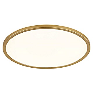 Globo LED-Deckenleuchte Sapana (24 W, Messingfarben, Weiß, Warmweiß, Ø x H: 420 x 28 mm)