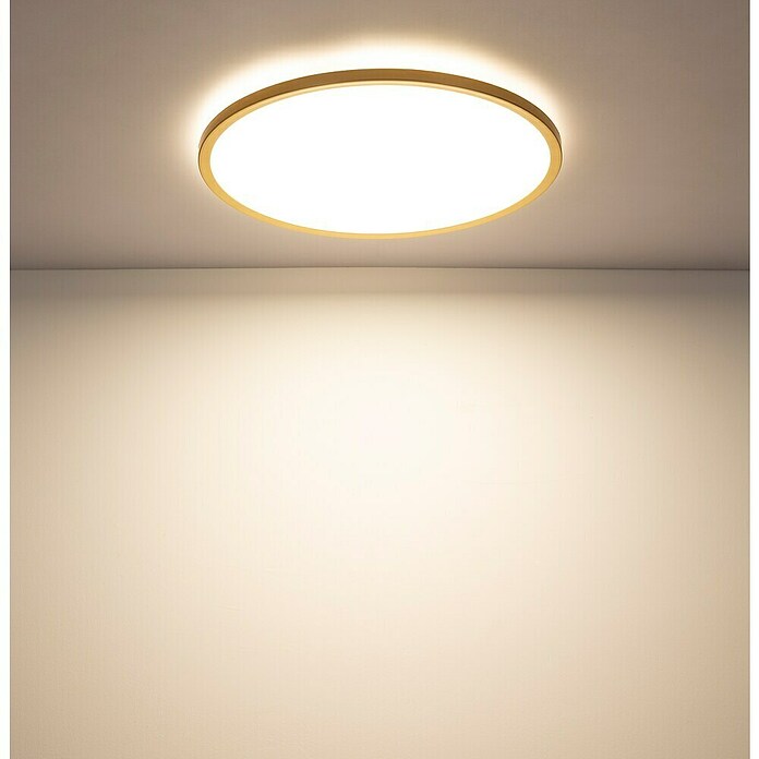 Globo LED-Deckenleuchte Sapana (24 W, Messingfarben, Weiß, Warmweiß, Ø x H: 420 x 28 mm) | BAUHAUS