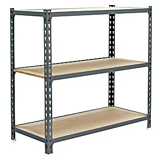Simonrack Maderclick Estantería metálica Plus (Al x An x Pr: 90 x 100 x 30 cm, Capacidad de carga por balda: 150 kg, Número de baldas: 3 ud., Inserción, Gris)