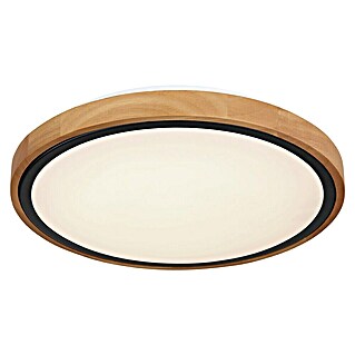 Globo LED-Deckenleuchte rund Bruno (12 W, Ø x H: 307 x 90 mm, Farbe Gehäuse: Braun, Schwarz)
