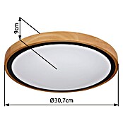 Globo Okrugla stropna LED svjetiljka Bruno  (12 W, Ø x V: 307 x 90 mm, Boja kućišta: Smeđa) | BAUHAUS