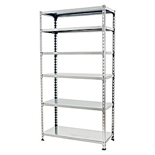Simonrack Simonclick Estantería metálica (Al x An x Pr: 250 x 90 x 50 cm, Capacidad de carga por balda: 180 kg, Número de baldas: 6 ud., Inserción, Galvanizado)