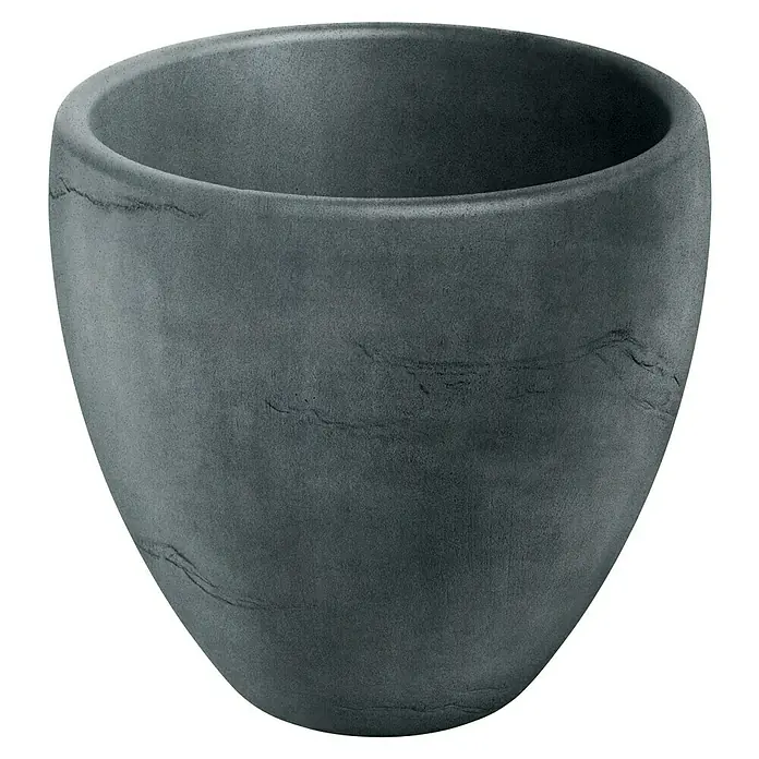 ETHICK Pflanztopf Cano - Außenmaß (Ø x H): 80 x 74 cm, Kunststoff, Graphit - Grauer Blumentopf mit einer rauen Textur, ideal für den Innen- oder Außenbereich.