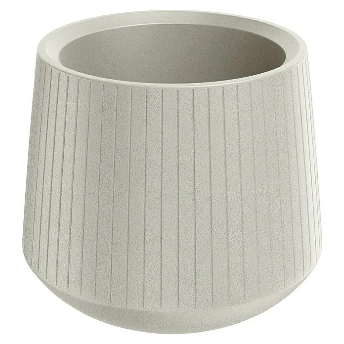 ETHICK Pflanztopf Coro - Außenmaß (Ø x H): 48 x 42 cm, Kunststoff, Sand - Ein eleganter, gerillter Pflanztopf in neutralem Farbton, ideal für Innen- und Außenbereiche. Er verleiht jedem Raum eine stilvolle Note.