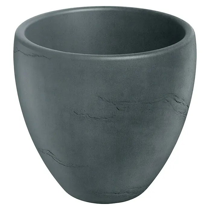 ETHICK Pflanztopf Cano - Außenmaß (Ø x H): 80 x 74 cm, Kunststoff, Betongrau - Ein grauer, konischer Pflanztopf mit einer glatten Oberfläche und subtilen Texturdetails, ideal für Innen- und Außendekorationen.