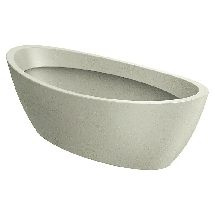 ETHICK Pflanzschale eckig - Außenmaß (L x B x H): 60 x 28 x 20 cm, Kunststoff, Sand - Ein Freistehende Badewanne mit einer ovalen Form und einer beige Farbe. Ideal für ein entspannendes Badeerlebnis.