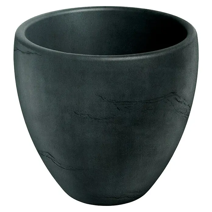 ETHICK Pflanztopf Cano - Außenmaß (Ø x H): 80 x 74 cm, Kunststoff, Dunkelgrau - Nahaufnahme einer modernen, grauen Pflanzenschale mit strukturierter Oberfläche, ideal für Zimmerpflanzen und dekorative Arrangements.
