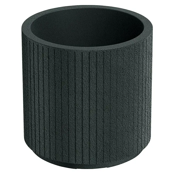 ETHICK Pflanztopf Coro - Außenmaß (Ø x H): 30 x 30 cm, Kunststoff, Dunkelgrau - Robuster, gerillter Beton-Pflanzkübel in dunklem Anthrazit. Ideal für den Außenbereich und zur stilvollen Präsentation von Pflanzen.