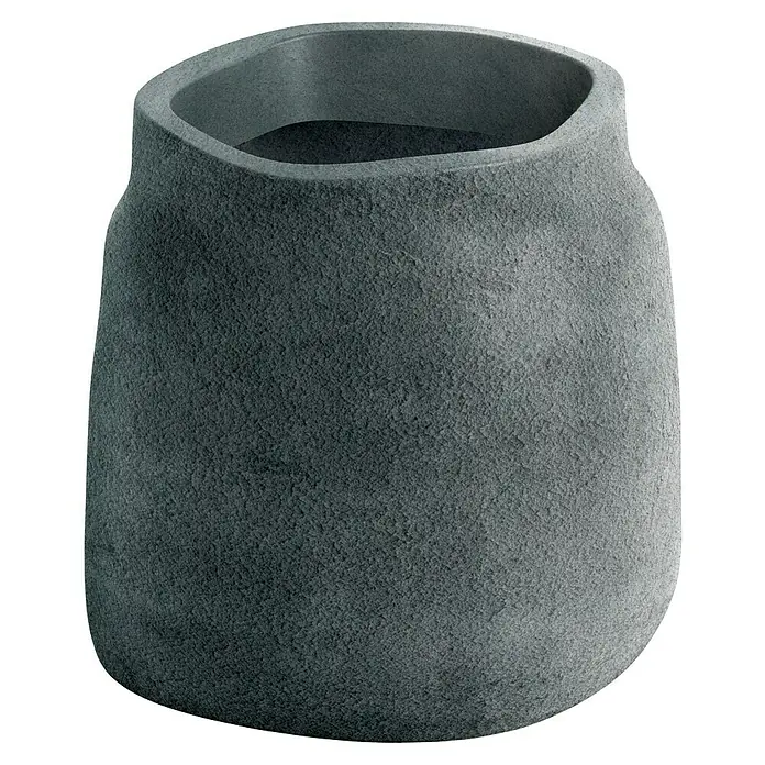 ETHICK Pflanztopf - Außenmaß (Ø x H): 38 x 40 cm, Kunststoff, Graphit - Grauer, unregelmäßig geformter Pflanzkübel aus rauem Material. Ideal für den Außenbereich und ein stilvolles Zuhause für Pflanzen.