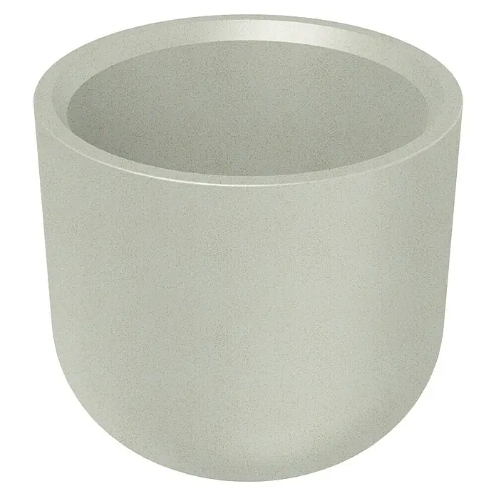ETHICK Pflanztopf Molta - Außenmaß (Ø x H): 60 x 55 cm, Kunststoff, Sand - Nahaufnahme eines runden, beigefarbenen Pflanzgefäßes mit einem glatten, gesprenkelten Finish, ideal für Innen- oder Außendekorationen.