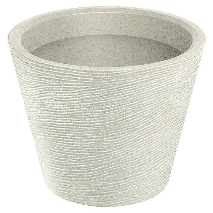 ETHICK Pflanztopf Tupra - Außenmaß (Ø x H): 48 x 38 cm, Kunststoff, Sand - Beiger Pflanztopf mit wellenförmiger Textur. Dekorativer Übertopf für Zimmer- oder Gartenpflanzen, aus robustem Material für den Innen- und Außenbereich.
