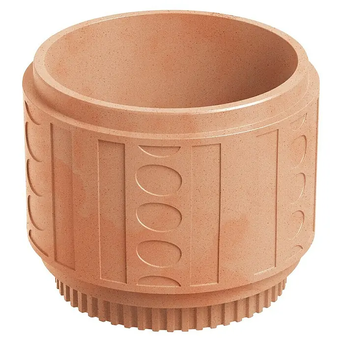 ETHICK Pflanztopf Folka - Außenmaß (Ø x H): 40 x 32 cm, Kunststoff, Terrakotta - Dieser Terrakotta-Blumentopf mit Mustern ist ein dekoratives Element für den Innen- und Außenbereich. Er verleiht jedem Raum einen Hauch von Eleganz.