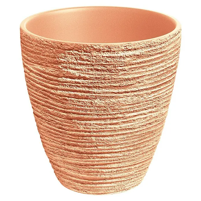 ETHICK Pflanztopf Defora - Außenmaß (Ø x H): 47 x 48 cm, Kunststoff, Terrakotta - Attraktiver Pflanztopf aus Terrakotta mit gerippter Textur. Ideal für drinnen und draußen, um Pflanzen stilvoll zu präsentieren.
