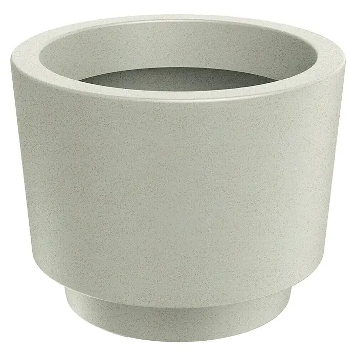 ETHICK Pflanztopf Splito - Außenmaß (Ø x H): 40 x 30 cm, Kunststoff, Sand - Ein runder, leicht getönter Pflanztopf mit einer erhabenen Basis, ideal für stilvolle Inneneinrichtung und Pflanzenpräsentation.