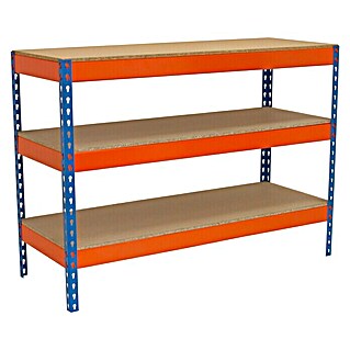 Simonrack Simonwork Werkbank Basic 3 (L x B x H: 45 x 150 x 90 cm, Traglast: 1.200 kg, Orange/Blau)