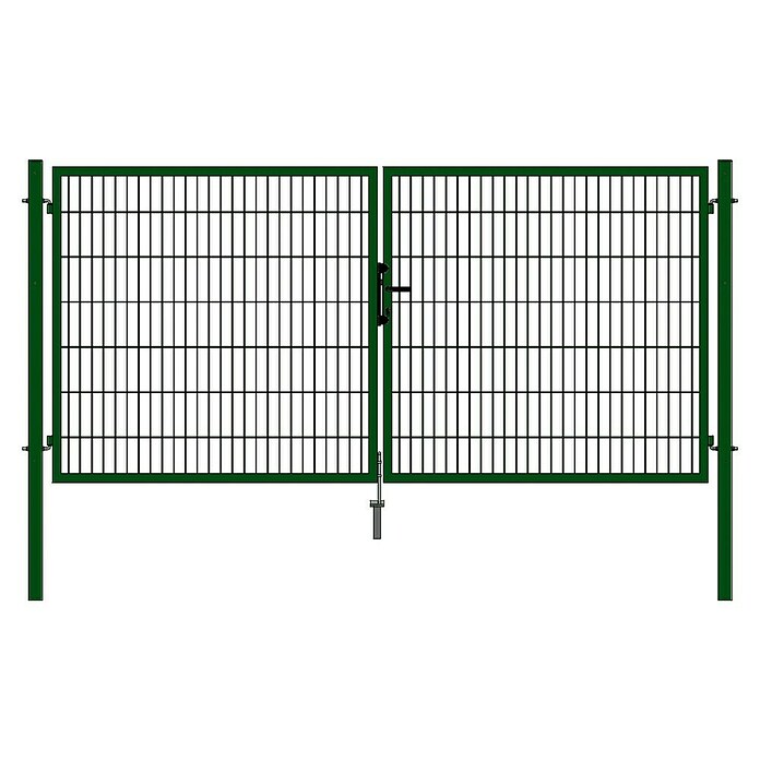 H+S Zauntechnik Gartentor Uli (3,15 x 1 m, RAL 6005 Moosgrün, Stahl) | BAUHAUS