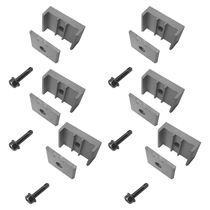 H+S Zauntechnik Befestigungsklemme - Set Uli (Aluminium, 6 Stk., Passend für: Tür- und Toranlagen der Serie ULI) | BAUHAUS