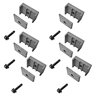 H+S Zauntechnik Befestigungsklemme - Set Uli (Aluminium, 6 Stk., Passend für: Tür- und Toranlagen der Serie ULI)