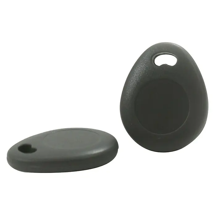 Philips WelcomeEye RFID-Badge - 2er Set, Passend für: Philips Welcome Eye System - Zwei graue RFID-Schlüsselanhänger, einer stehend und einer liegend, zur sicheren Zutrittskontrolle.