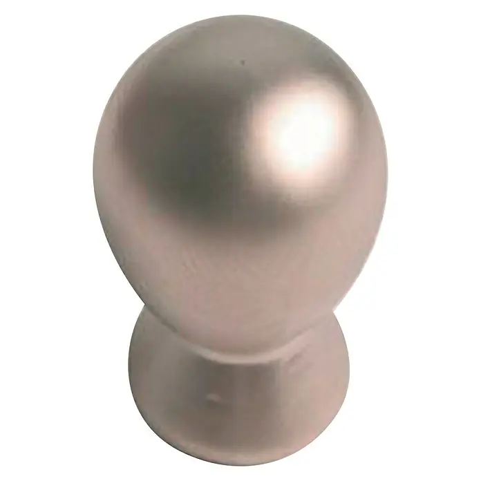 Nesu Pomo para muebles 35602 - Ø x Al: 15 x 25 mm, Acero, Níquel - Primer plano de un tirador de mueble redondo con acabado plateado, ideal para cajones y armarios.