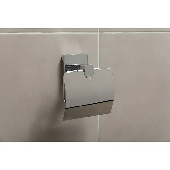 Tatay Kalo Portarrollos papel higiénico - Con tapa, Cromo - Portarrollos de papel higiénico cromado de pared con diseño minimalista, ideal para baños modernos. El acabado brillante añade un toque elegante.