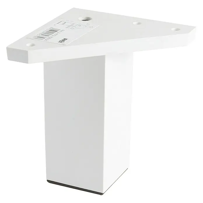 Rei Möbelfuß - L x B x H: 4 x 8 x 10 cm, Kunststoff, Weiß, 1 Stk. - Ein weißes Möbelbein mit dreieckiger Montageplatte für eine stabile und stilvolle Einrichtung. Ideal für DIY-Projekte und Möbelreparaturen.