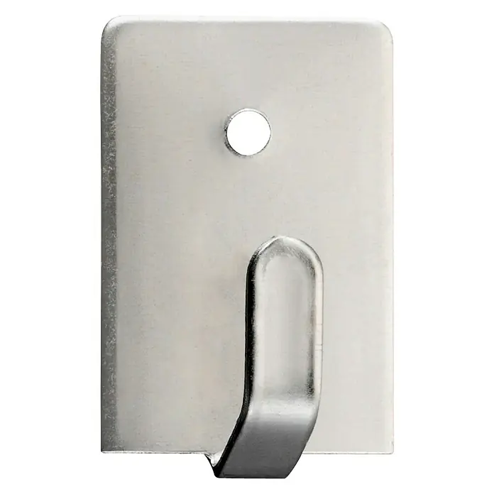 Inofix Colgador adhesivo 2019 - Acero inoxidable, Plateado - Gancho de pared de acero inoxidable con orificio para montaje, perfecto para colgar objetos en paredes. Solución robusta y fiable.