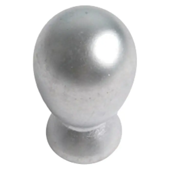Nesu Pomo para muebles 35617 - Ø x Al: 15 x 25 mm, Acero - Primer plano de un tirador de mueble redondo de color plateado.