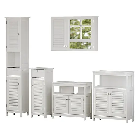 Vicco  Badmöbel-Set Riad Weiß 5 Teile