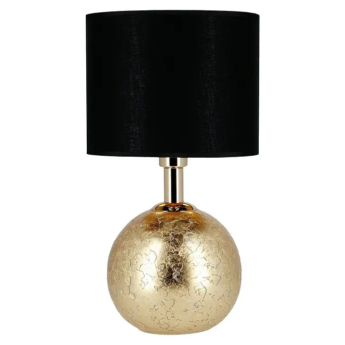 Tween Light Tischleuchte Gala - 40 W, Schwarz/Gold, G9 - Elegante Tischleuchte mit schwarzem Schirm und goldenem, kugelförmigem Fuß für eine stilvolle Beleuchtung.