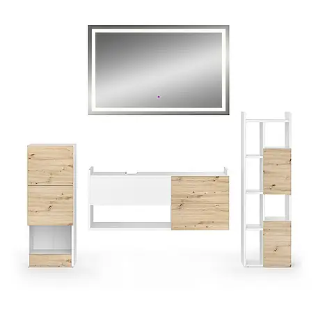 Vicco  Badmöbel-Set Alf Weiß 4 Teile