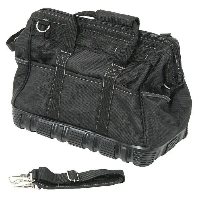 Hepco & Becker Werkzeugtasche Polytex 5853 - Polyester, L x B x H: 230 x 440 x 320 mm - Schwarze Werkzeugtasche mit Tragegurt, robust und ideal für den Transport von Werkzeugen und Zubehör.