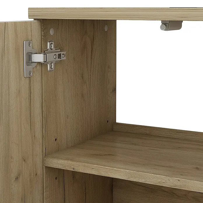 Vicco Badmöbel-Set Edge Weiß 3 Teile, mit Hochschrank - Gesamtbreite Badmöbel: 90 cm, Weiß, Matt