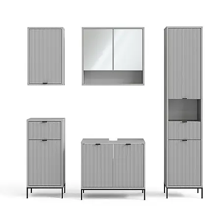 Vicco  Badmöbel-Set Eliza Grau 5 Teile