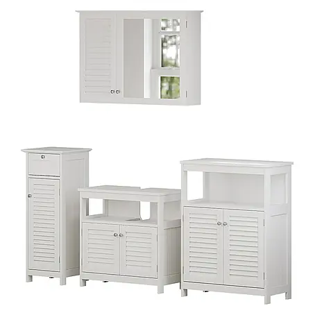 Vicco  Badmöbel-Set Riad Weiß 4 Teile, Option 2