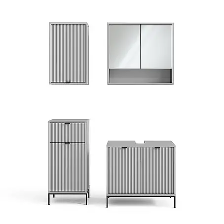 Vicco  Badmöbel-Set Eliza Grau 4 Teile