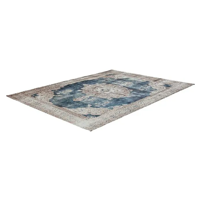 Kayoom Kurzflorteppich Vintage - Creme/Blau, 200 x 140 cm, 100 % Polyacryl - Dieser Teppich besticht durch sein kompliziertes Design und die satten Blautöne, die jedem Raum einen Hauch von Eleganz verleihen.