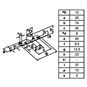 HBS Betz Führungsrolle Typ 10 (Stahl, 74 x 20 x 23 mm, Traglast: 400 kg)