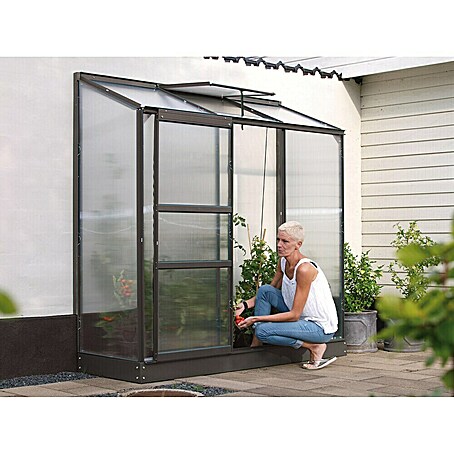 Vitavia Gewächshaus Styx 1300 (Außenmaß inkl. Dachüberstand (B x T): 192,8 x 69 cm, 4 mm, Smaragd)