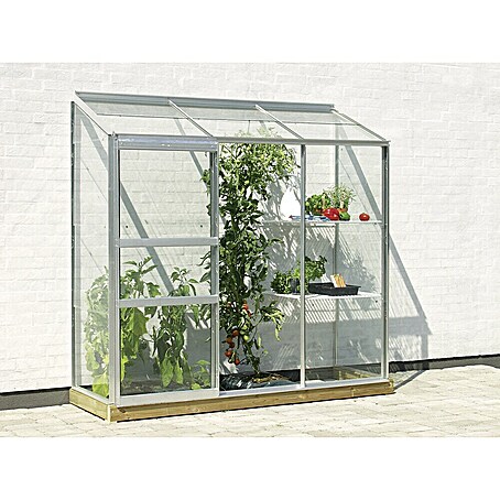 Vitavia Gewächshaus Styx 1300 (Außenmaß inkl. Dachüberstand (B x T): 192,8 x 69 cm, 3 mm, Aluminium)